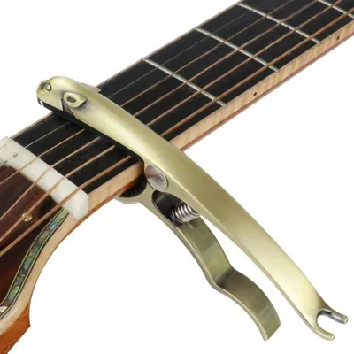 Productafbeelding van Professionele akoestische gitaarcapo, transferclip van zinklegering, geschikt voor klassieke folkgitaren, ukelele, basgitaren en andere snaarinstrumenten, accessoire