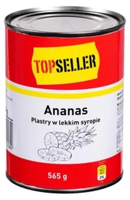Obrázek produktu pro Tops Ananas w plastrach w syropie 565 g