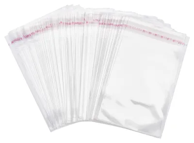 1000 transparente Plastikbeutel mit Klebeverschluss, 100 x 60 mm