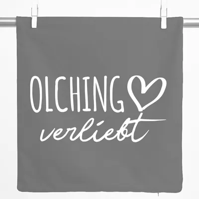 Produktbild von Huuraa Kissenbezug Olching verliebt 40x40cm Steel Grey Baumwolle Dekokissenbezug Geschenkidee