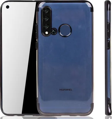 Produktbild von Handyhülle für Huawei P20 Lite 2019 Schwarz - Clear - TPU Silikon Case Backcover Schutzhülle in Transparent Schwarz