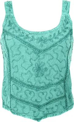 Produktbild von Besticktes Top Boho Chic, Hippie Top - Aqua, Damen, Blau, Viskose, Tops & T-Shirts