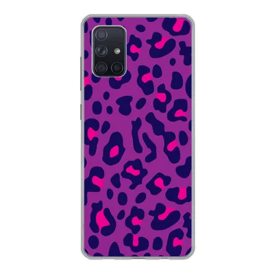 Produktbild von MuchoWow® Handyhülle Schutzhülle Hülle für Samsung Galaxy A51 5G Pantherdruck - Lila - Rosa Silikon Softcase Handy Hülle - Abbildung