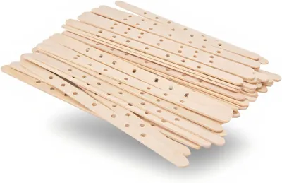 Produktbild von Kerzendocht 50 Stück Kerzendochthalter aus Holz, Dochtzentrierungsgeräte, Kerzendochtstäbe für die Kerzenherstellung, Wachshalter aus Birkenholz (180