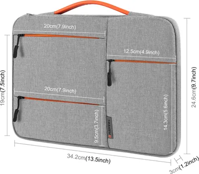 Zdjęcie produktu dla Torba na laptopa, czterowarstwowa konstrukcja ochronna, wodoodporna funkcja, wielofunkcyjna przestrzeń do przechowywania, kompatybilna z MacBookiem Air/Pro, do notebooków 13/14/15 cali, laptopów, laptopów Dell, odpowiednia dla różnych rozmiarów