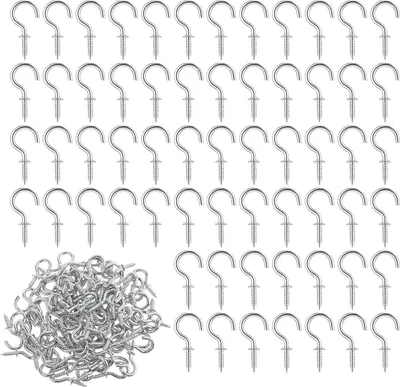 Produktbild von Schraubhaken Edelstahl 100 Stück Selbstschneidende Ösenschraubenhaken Einschraubhaken Deckenhaken für Cup Teetassen Schlüssel Lampen