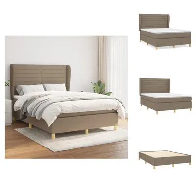 Produktbild von vidaXL Boxspringbett mit Matratze Taupe 140x190 cm Stoff -  Betten & Bettgestelle
