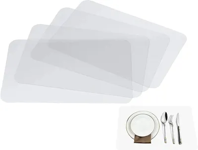 Tischsets, transparent, PP, 40x30 cm, 8 Stück, waschbar, hitzebeständig