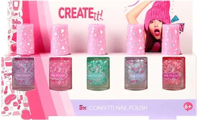 Productafbeelding van Canenco Create It! Nagellak, Confetti-kleuren, 5-delige set (display voor 6 stuks) 884147V1