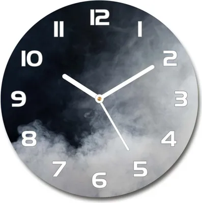 Produktbild von Wanduhr aus Glas 30fi Glasbild Glasuhr Gehärtetes Glas - weisse-zeiger - White smoke