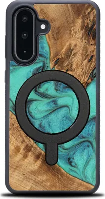 Productafbeelding van Houten hoesje voor de Galaxy A26 5G, Bewood Unique Turquoise, geschikt voor MagSafe