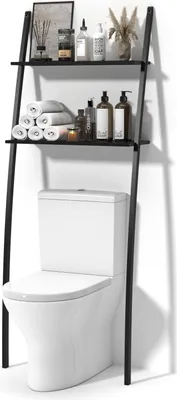 Produktbild von Toilettenregal Waschmaschinenregal Badregal Holz,Regal über Toilette,Bad WC Regal Badezimmer Schwarz