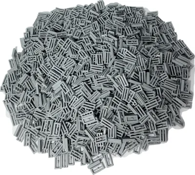Obrázok produktu pre LEGO® 1x2 dlaždice Mriežka Svetlosivá - 2412b NOVINKA! Množstvo 100x
