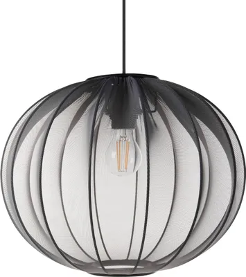 Zdjęcie produktu dla BELIANI Lampa sufitowa wisząca czarna nylonowy klosz wygląd nowoczesny do salonu sypialni