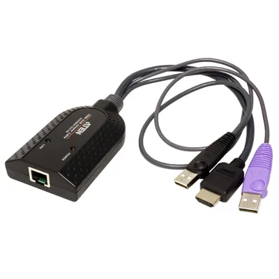 Obrázek produktu pro ATEN KA7168, USB, HDMI, Černá, Plast, 104 g, 1 x RJ-45, 2 x USB A, 1 x HDMI