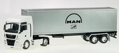 Produktbild von Welly MAN TGX Lastwagen mit Anhänger, weiß, Metall, 1:32