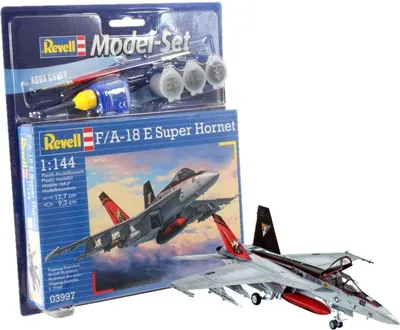 Produktbild von Revell F/A-18E Super Hornet, Starrflügelflugzeug-Modell, Montagesatz, 1:144, Boeing F/A-18E/F Super Hornet, Kunststoff, Zwischen