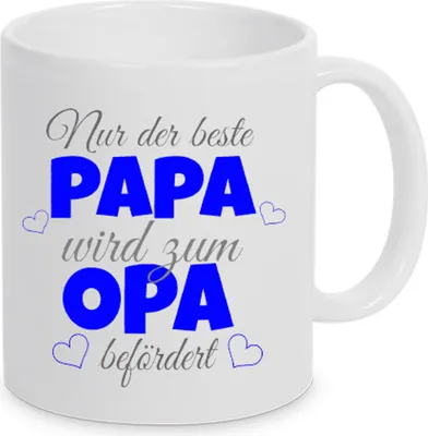 Produktbild von TassenKing™ - Nur der beste Papa wird zum Opa befördert - Kaffeetasse als Geschenkidee. Bester Papa wird zum Opa. Geschenk Papa Tasse. Bester Papa Kaffeetasse