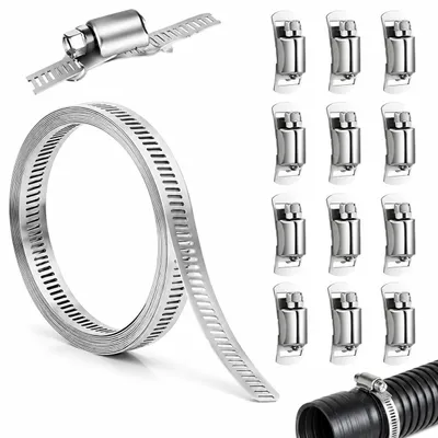 Immagine prodotto di Solidchoice - Set di 2 fascette metalliche in acciaio inossidabile con kit di fissaggio per tubazioni