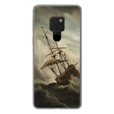 Produktbild von MuchoWow® Handyhülle Schutzhülle Hülle für Huawei P40 Lite Ein Schiff auf offener See während eines Sturms - Gemälde von Willem van de Velde Silikon Softcase Handy Hülle - Handy