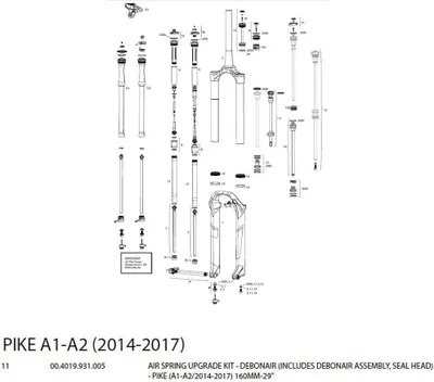 Image de Rockshox Debonair Kit Brochet Noir 160 mm / 29'' Noir 160 mm / 29''
