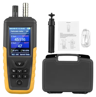 Luftqualitätsmessgerät PM2.5/PM10/AQI, 0–1000 μg/m³, 2000 mAh