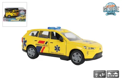 Produktbild von Kids Globe Krankenwagen Volvo EX90, Metallmodell mit Licht und Sound