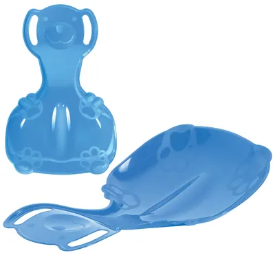 Image de Scoop pour enfants, toboggan pour enfants, toboggan en plastique, poignée, ours polaire 1, bleu