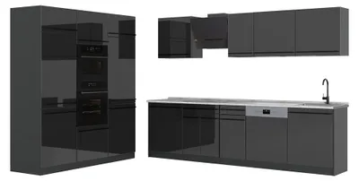 Imagen del producto de Mueble de cocina Vicco R-Line Antracita alto brillo/Antracita 180 cm encimera Mármol, Model 66209