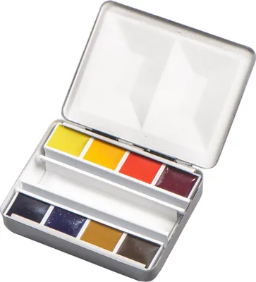 Produktbild von Blockx Aquarellfarben, Zierkasten mit 8 halben Näpfchen 41508BXC
