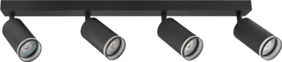 Immagine prodotto di Faretto PARIS nero 4xGU10x10W in alluminio, dimensioni: 10x60x5,5 cm, IP20, Polux