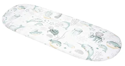 Produktbild von Spannbettlaken fur Kinderwagen 86x40cm Baumwolle Ozean