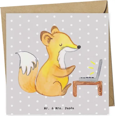 Produktbild von Mr. & Mrs. Panda Glückwunschkarte Redakteurin Herz - Grau Pastell - Geschenk, Online, Klappkarte, Korrespondent, Referentin, doppelkarte, Journalistin, anlasskarte