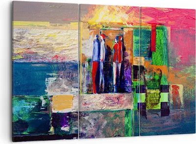 Produktbild von Bild auf Leinwand - Leinwandbild - Abstraktion modern - 105x70cm - Wand Bild - Wanddeko - Leinwanddruck - Bilder - Kunstdruck - Wanddekoration - Leinwand bilder - Wandkunst - CE105x70-3670