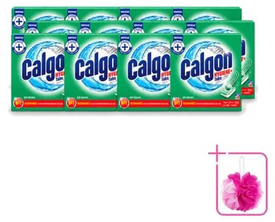 Imagen del producto de 12 tabletas de Calgon para la limpieza de lavadoras: protección contra la formación de cal, pack económico, 12 unidades