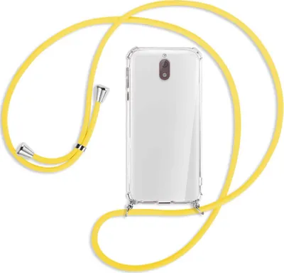 Produktbild von Handykette Backcover-Schutzhülle mit Band (Metall silberfarben) für Nokia 3.1 - gelb