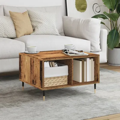 Image de Maison Exclusive - Table basse aspect bois ancien 60x50x36,5 cm Matériau dérivé du bois
