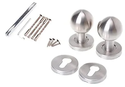 Produktbild von Aqbau® Türknauf Set nicht drehbar, Türknopf Eleganter Edelstahl Türknauf Set - Runder, Solide Verarbeitung, Komplette Türdrückergarnitur für