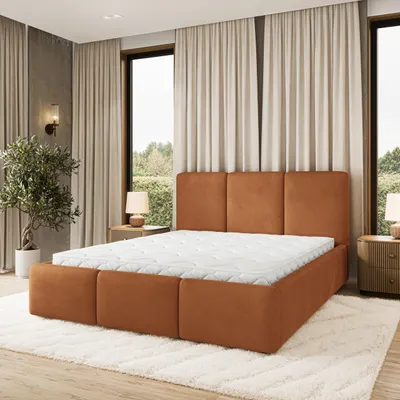 Produktbild von Masseno Polsterbett MORENA MGV 120x200 cm, Polsterbett mit Bettkästen - Orange, MAGIC VELVET 2213