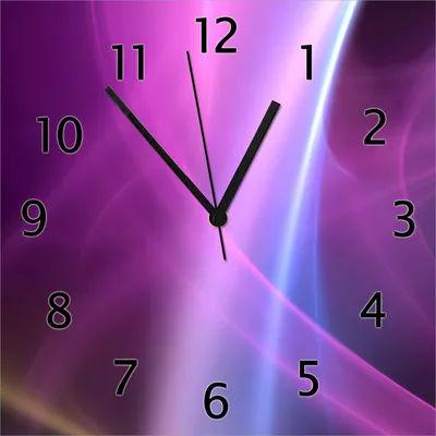 Produktbild von Wallario Design Wanduhr Abstraktes Muster in violett lila pink schwarz aus Echtglas, Größe 30 x 30 cm