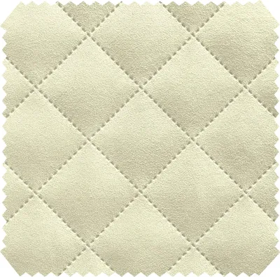 Produktbild von novely® ALPEN Velours-Polsterstoff 3-lagig gesteppt - Kaschierter Volumen Möbelstoff mit Karo-Raute-Muster 5x5cm - Pflegeleichte Meterware 1lfm - Farbe: 11 Creme