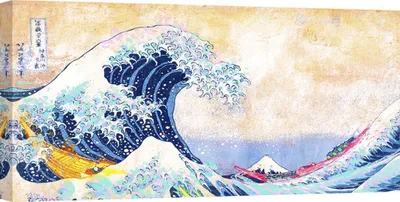 Produktbild von Leinwandbilder Pop Art - Eric Chestier, Die große Welle von Hokusai 2.0 - 140x70 cm