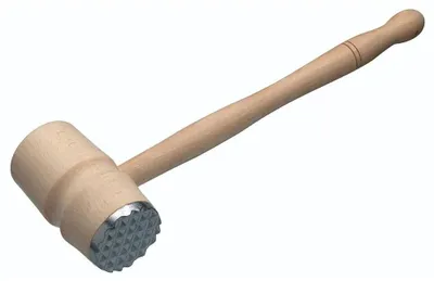 Obrázek produktu pro KitchenCraft palička na maso, dvojitá hlava na křehčení a tlučení, dřevěná rukojeť a kovová hlava, 31 cm - barva dřevo