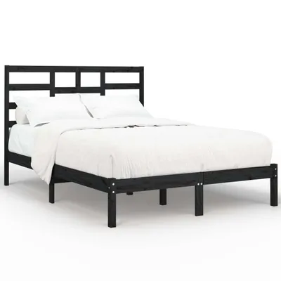 Produktbild von vidaXL Massivholzbett Schwarz 140x190 cm