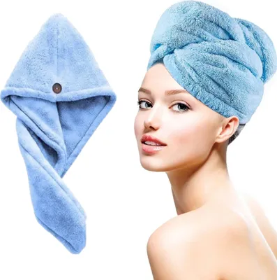 Produktbild von Kopftuch Mikrofaser Haar Turban Für Nasse Haare Mikrofaser Kopftücher