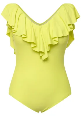 Productafbeelding van Ulla Popken, Damen, grote maten, badpak, volant, V-hals, softcups
