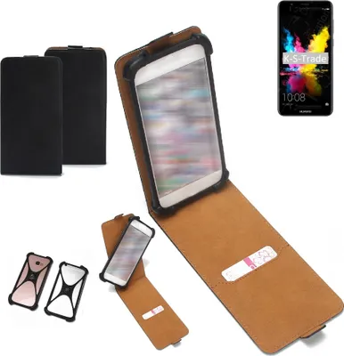 Produktbild von K-S-Trade Handyhülle Schutzhülle kompatibel mit Huawei Mate SE Case Cover Flip Style Bumper schwarz 1x