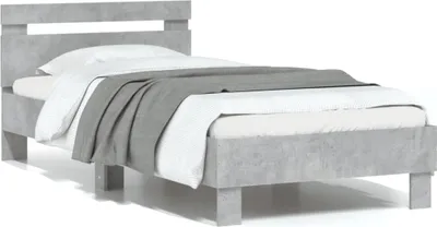Produktbild von Bettgestell mit Kopfteil Betongrau 90x200 cm Holzwerkstoff 838536