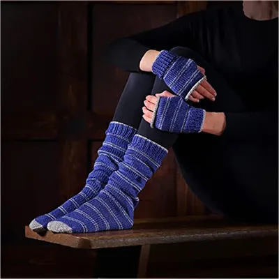 Produktbild von ThumbsUp! Harry Potter Strick-Set Socken    Ravenclaw  blau