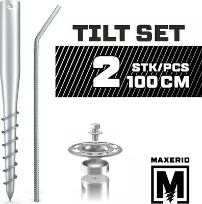 Produktbild von MAXERIO® 100 cm 2er TILT-Set Schraubfundamente Ø 60 x 2; M12